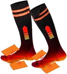 DJROLL Heated Socks for Women and Men 5V 5000mAh Electric Rechargeable Battery Heating socks Foot Warmers Thermal Winter Cotton Socks for Sport Outdoor Hunting Ski Camping Hiking Riding Motorcycle