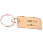 7th Anniversary Gift Copper Personalised Couples Keyring, I Still Do Keychain Handmade