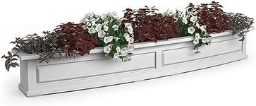 Mayne Inc. Nantucket 6ft Window Box - White - 72in L x 11.6in W x 10.2in H - with 6.5 Gallon Built-in Water Reservoir (4848-W)