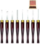 Turning Tools HSS 8 Piece Woodworking Wood Lathe Chisel Set for The Beginner to Intermediate Wood Turner with Beech Handles and Attractive Case