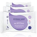 DYMACARE Fragranced Bed Bath Wipes | Rinse-Free Microwaveable Premium Adult Skin Cleansing Wet Wipes | Thick Large Body Wash Cloths | with Aloe Vera | 1 Pack of 6 wipes