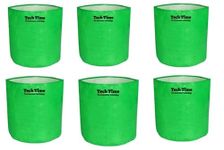 Tech Time HDPE UV Protected 260 GSM Round Green Colour Plants Grow Bags Suitable for Terrace and Vegetable Gardening (Size:15X15, Pack of 6)