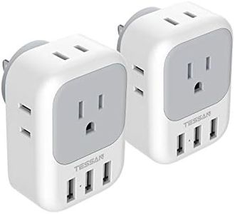 Multiple Plug Outlet Splitter with USB Wall Charger, TESSAN 4 Electrical Outlet Extender with 3 USB Ports, Multi Power Outlet Expander for Cruise Dorm Essentials, Home, Office, 2 Pack