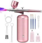 Airbrush Kit with Compressor - 48PSI High-Pressure, Non-Clogging Air Brush Set Cordless Rechargeable with 0.3mm Nozzle and Cleaning Brush for Nail Art, Makeup, Painting, and Cake Decorating