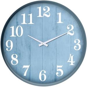 Large outdoor indoor clock,18-inch TOOCAT waterproof wall clock silent movement battery-powered, Retro simple clock for swimming pools, gardens, warehouses, patios, living rooms, workshops and offices