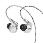 ARTTI T10 Pro in-Ear Monitor, Dual Magnetic Circuit 14.2mm Planner Driver HiFi IEM Earphones, Wired Gaming Earbud with Full Metal Housing, Detachable OFC Cable for Singer Musician Audiophile(Silver)