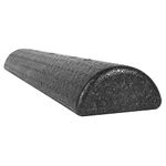 CanDo Foam roller half-round / Fascial roll / Massage roll - Pilates, Physio, Yoga, trigger point, 91 x 15 x 10 cm, black