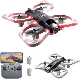 Poat Drone with Adjustable 4K Camera, RC Quadcopter with Headless Mode, 360° Flips, Gesture/Gravity Control, 3 Speed Modes, 2 Batteries, LED Lights, for Kids & Beginners