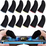 (12 Pieces) Thumb & Finger Sleeve for Mobile Gaming with Super Conductive Fiber Fabric, Anti-Sweat and Breathable, for PUBG, Garena Fre Firi, COD Mobile, Asphalt etc (6 Pair)