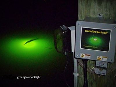 Saltwater Approved, Self Cleaning, Barnacle Burner Underwater Fish Light Bright Green 7,900 Lumens, Single Dock Light Complete Kit, 50' Lamp Cable, Automatic Dusk to Dawn, Easy Self Installation.