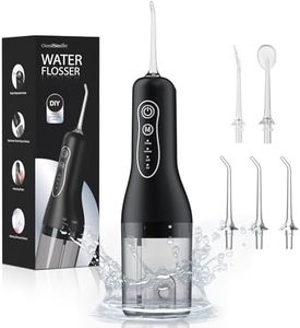 Water Flosser, 2025 Upgrded Water Dental Flosser Remover with 4 Modes and 5 Replacement Nozzles, Water Flosser to Solve Oral Problems and Whiten Teeth, IPX7 Waterproof Double Flosser for Home Travel