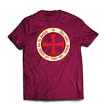 lepni.me Mens T-shirt God wills it! The Knight Templar Crusaders Red Cross (X-Large Burgundy Multi Color)