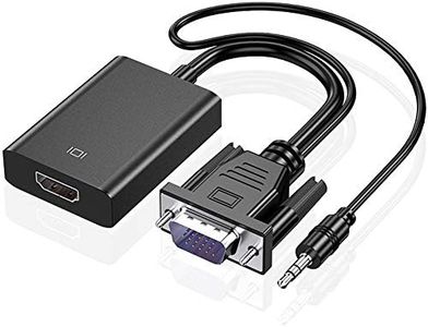 VGA to HDMI Adapter, Rumanle Converter Cable with Audio 1080P Convert VGA Source (PC) to HDMI Connector of Monitor TV Display, VGA Male to HDMI Female for Old Computer,Laptop,Projector to HDMI Display