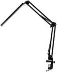 Gominimo LED Swing Arm Desk Lamp with Clamp, 360° Flexible Gooseneck, 3 Color Modes with 10 Brightness Level, Eye-Friendly LED, 12W, Dimmable USB Office Light with Wide Clip Clamping (Black)