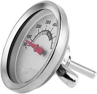 1.85 Inch BBQ Thermometer Gauge for Multiple Grills and BBQ Smokers, Barbecue Grill Temperature Gauge Replacement Parts, Silver