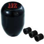 Temzzer Gear Knob 5 Speed Weighted Shifter Knob Gear Stick Short Handle for Most Manual Automatic Vehicles (Black)