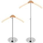 T Shirt Display Flexible Shoulder Stand Adjustable Coat Rack Stand Portable Hanging Clothes Rack Metal Hanger Rack for Clothing Garment Coat Retail Vendor