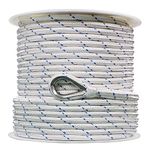 Extreme Max 3006.2514 BoatTector Double Braid Nylon Anchor Line with Thimble - 1/2" x 150', White with Blue Tracer