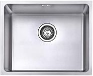 JASSFERRY Undermount Stainless Steel Kitchen Sink 1 Single Deep Square Bowl with Strainer Waste kit, 540 x 440 mm