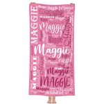 MJARTORIA Personalised Towels with Text, Beach Towel Fruit, Sand-free, Quick-drying, and Lightweight Bath Towel for Swimming Girls 76 x 152 cm (A-Dark Pink)