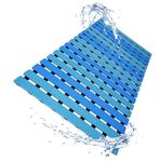 LuxurYou Non Slip Bathtub Mat Mildew and Mold Resistant Shower Floor Mat with Suction Cups | Easy Dry Construction | Non-Toxic, BPA, Latex, Phthalate Free (Wave)