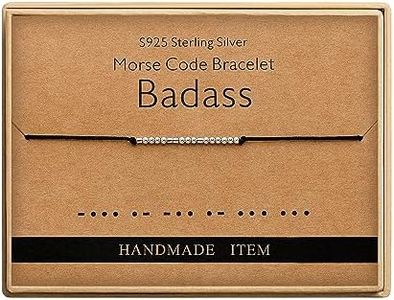 Monily Birthday Gifts for Women Badass Morse Code Bracelets for Women Funny Gifts for Women Friend Gifts for Women, silver