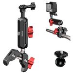 RAYWOWO Camera Magic Clamp Mount for GoPro DJI Insta360 with 1/4"-20 Screw, Adapter for Umbrella Clamp, Desktop, Strollers, Wagons, Photo Studio Light Stand, Photo Boom Stand, Motorcycle Bicycle