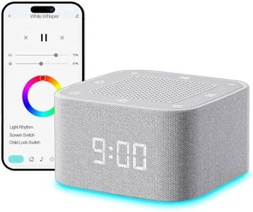 LeCoirrax Sound Machine Alarm Clock for Baby Adult, 32 Soothing Sounds White Noise Machine, Night Lights Bluetooth Speaker, APP Control Noise Machine with Dimmable Clock for Kids Teens
