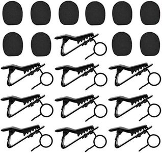 20 Pcs Metal Lapel Mic Clips Sponge Cover Kit, Metal Lavalier Tie Clips with Foam Windscreen Covers, Lapel Microphone Clips Cover Kit