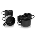 10 Strawberry Street WM-28-BLK-6 Wazee Matte Oversized Mugs, Black