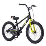 RoyalBaby Freestyle EZ Kids Bike, Easy Learn Balancing to Biking, 18 Inch Balance & Pedal Bicycle, Instant Assembly Boys Girls Ages 5-9 Years, 18" Black