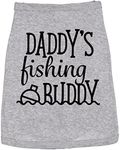 Dog Shirt Daddys Fishing Buddy Cute Clothes for Pet Puppy Dad Joke Shirt for Dogs Funny Camping Puppy Shirt Grey M