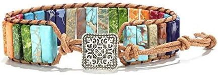 Fashion Gemstone Handmade Bracelets Jewelry Multicolor Yoga Friendship Boho Leather Bracelets