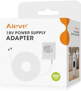 Aieve Power Supply for Nest Video Doorbell,Power Adapter 18V Doorbell Transformer Charger Cable Compatible with Nest,Arlo,Eufy,Wyze Video Doorbell and moest 18V Video Doorbell (5m/16ft)