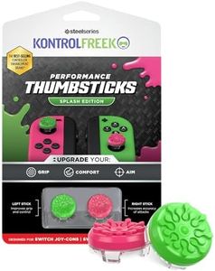 KontrolFreek Splash Performance Thumbsticks for Nintendo Switch Joy-Con Controller | Concave | Green/Pink
