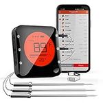 BFOUR Meat Thermometer, Wireless Bluetooth Digital Meat Thermometer with 3 Probes, Wireless Remote BBQ Thermometer for Smoker Kitchen Cooking Grill Thermometer Timer for Grilling BBQ Oven Candy