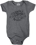 Creeper My Uncle Is Single New Baby T Shirt Funny Sarcastoc Newborn Family Cool (Dark Heather Grey) - 18 Months