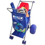 RollX Big Balloon Wheel Beach Cart for Sand, Foldable Storage Wagon with Big 13 Inch Beach Tires ( Pump Included) (Blue)