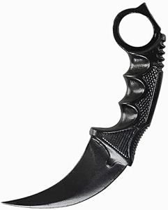 LarpGears Halloween Karambit Foam Rubber Training Fake Knife 7.5 inches Martial Arts Safe Practice Knives Trainer Tool (Black)