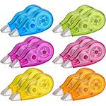 Unvtap 12 PCS Correction Tapes 4m x 5mm Mini Pocket Correction Tape Roller, Mouse Correction Tape, Easy Correct Correction Tape Roller for School and Office(6 Colors)