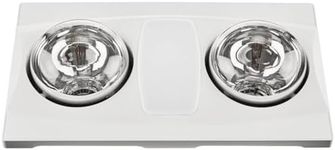 Aero Pure Bathroom Fans A515AW Aero Pure Fan- A515AWhite-2 Bulb Quiet Bathroom Heater Fan with Light