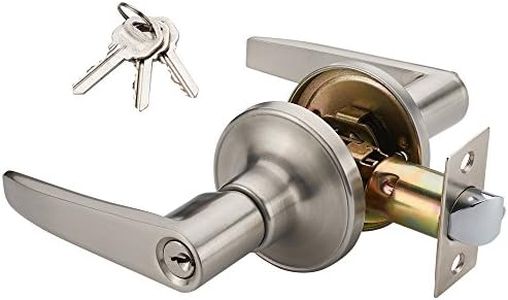 MANREN Lever Keyed Entry Door Lever Handle Lock, Universal Door Knob Hardware (MR802ET)