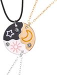 Best Friendship Necklace Magnetic Bff Necklace for Girls Heart Friendship Necklace for 2/3 Girls, Bff Necklace Birthday Christmas Friendship Jewellery Gifts for Sisters Women Girls (Set E 3PCS)