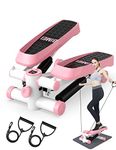 Steppers for Exercise Workout, Stair Steppers with Resistance Bands, Fitness Stepper Exercise Machine with LCD Display Aerobic Step Fitness Machines for Home Office Workout - Bearing 330lbs