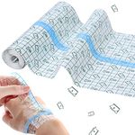 OBANGONG Transparent Waterproof Bandage 7.9 in x 5.5 yd Stretch Adhesive Bandage Waterproof Bandage Tape Protective Clear Adhesive Bandages Dressing Tape for Tattoos