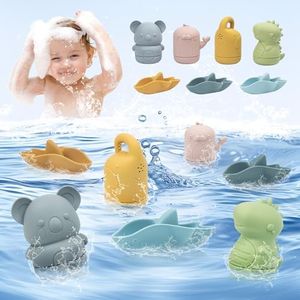 jagdag Jouet Bebe 6 Mois, Jouets Empilables Silicone, Dentition pour Bébé, Jeux Montessori Bébé Eveil, Silicone Souple Jouet Bain Enfant Jeux Educatif 6 9 12 Mois 1 2 3 Ans