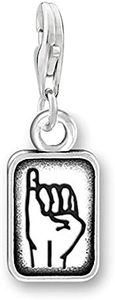 Sexy Sparkles 2 Sided Clip on A-z Alphabet Letters Sign Language Charms Pendant for Bracelets or Necklaces