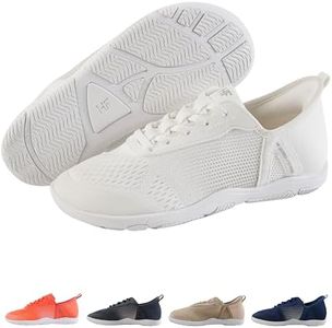 Hike Footwear HF Stride – Hands-Off & Ergonomic Barefoot Shoes, Thin Sole & Ultra-Light, Effortless Wear Unisex White