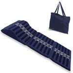 Core Asana Acupressure Mat Massager for Foot, Back, Neck Pain Relief, Reduce Stress & Tension with Inbuilt Pillow (Midnight Blue)