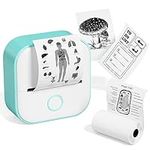 Memoqueen Mini Pocket Sticker Printer T02 Sticker Maker Machine, Thermal Photo Printer for Photos, Diaries, Memo, Study Notes, Work Plans, Wireless Receipt Printer Compatible with iOS & Android, Green